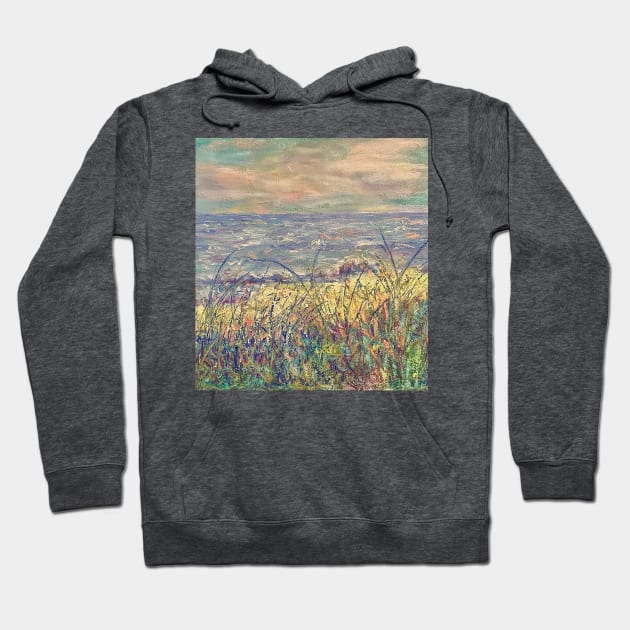 Sea view and sand dunes Hoodie by Merlinsmates